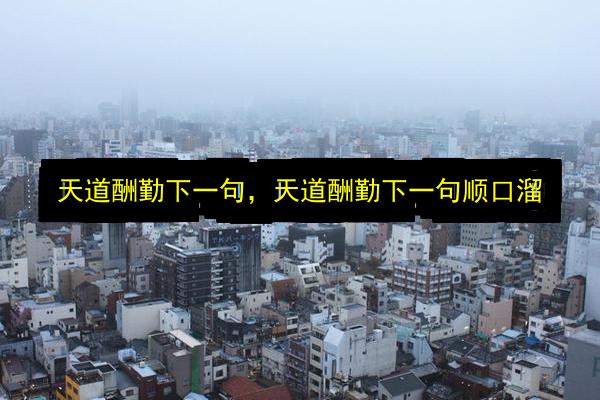 天道酬勤下一句,天道酬勤下一句顺口溜插图 文章配图