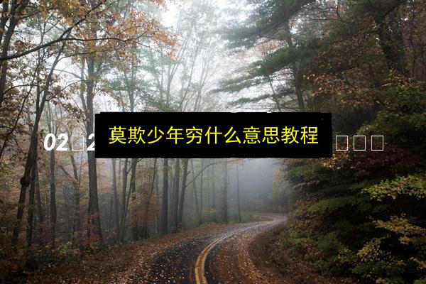 莫欺少年穷什么意思教程插图 文章配图