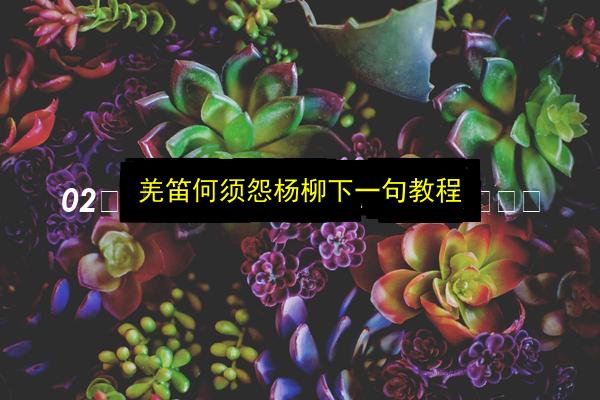 羌笛何须怨杨柳下一句教程插图 文章配图