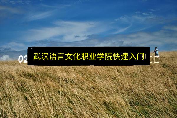 武汉语言文化职业学院快速入门插图 文章配图