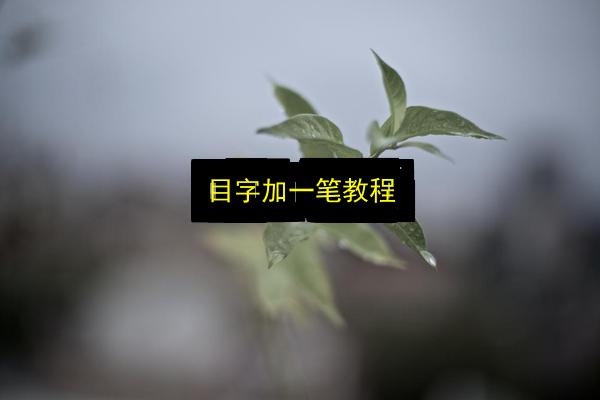 目字加一笔教程插图 文章配图