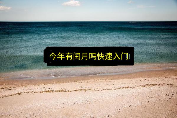 今年有闰月吗快速入门插图 文章配图