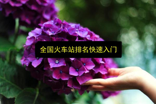 全国火车站排名快速入门插图 文章配图