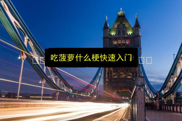 吃菠萝什么梗快速入门插图 文章配图