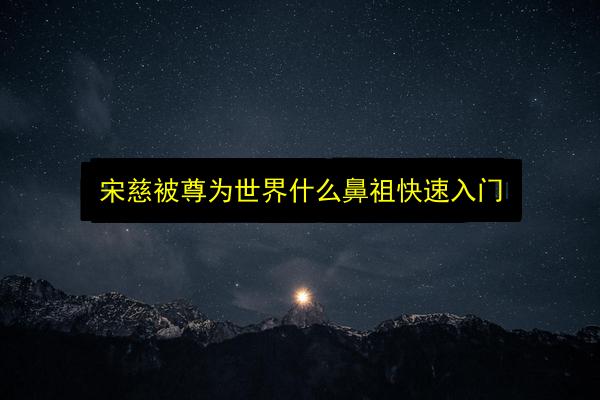 宋慈被尊为世界什么鼻祖快速入门插图 文章配图