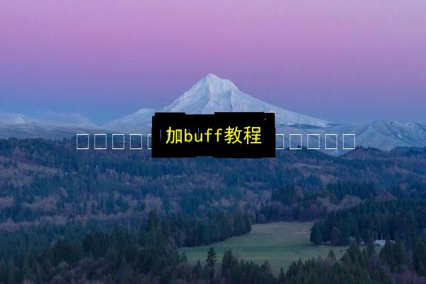 加buff教程插图 文章配图