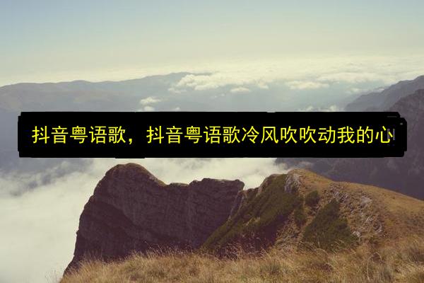 抖音粤语歌,抖音粤语歌冷风吹吹动我的心插图 文章配图