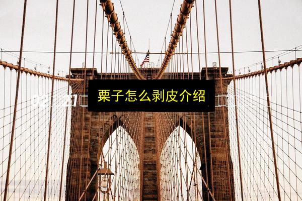 栗子怎么剥皮介绍插图 文章配图