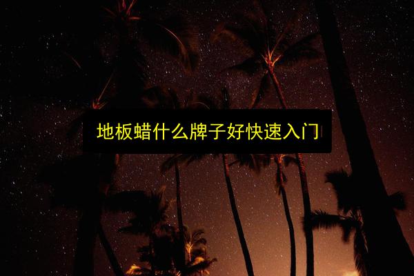 地板蜡什么牌子好快速入门插图 文章配图