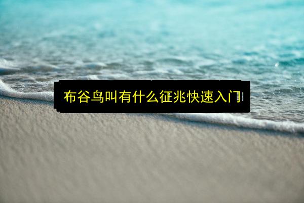 布谷鸟叫有什么征兆快速入门插图 文章配图