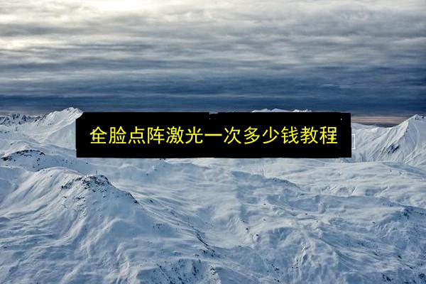 全脸点阵激光一次多少钱教程插图 文章配图