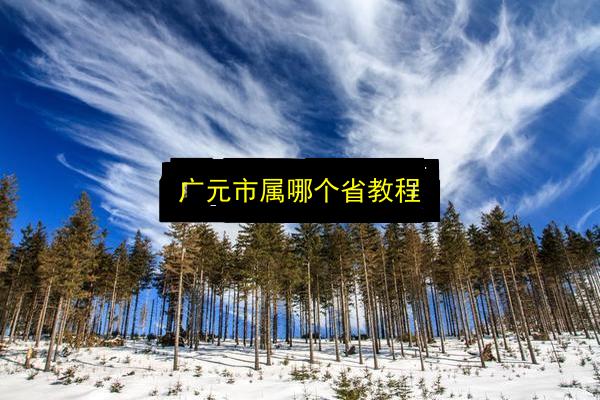 广元市属哪个省教程插图 文章配图