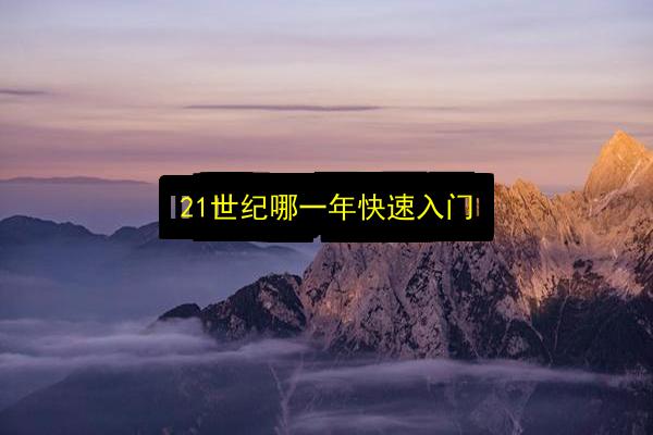 21世纪哪一年快速入门插图 文章配图