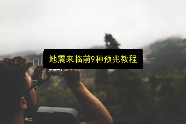 地震来临前9种预兆教程插图 文章配图