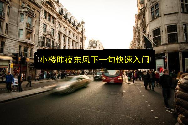 小楼昨夜东风下一句快速入门插图 文章配图