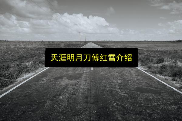 天涯明月刀傅红雪介绍插图 文章配图