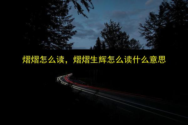 熠熠怎么读,熠熠生辉怎么读什么意思插图 文章配图