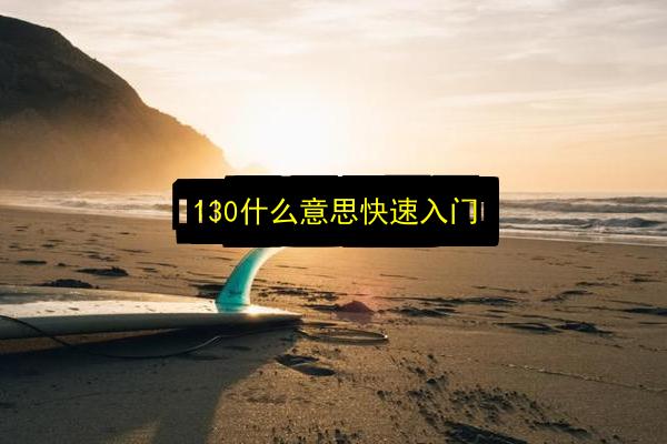 130什么意思快速入门插图 文章配图