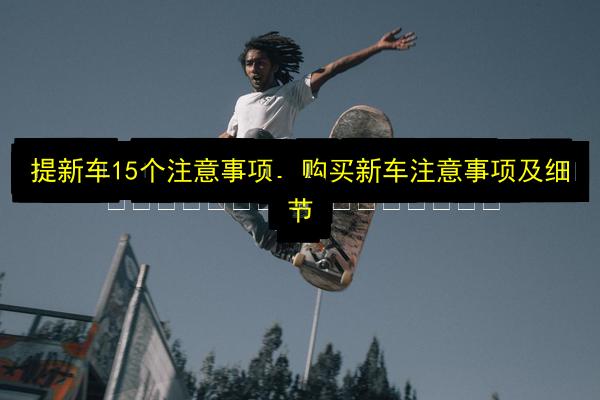 提新车15个注意事项,购买新车注意事项及细节插图 文章配图