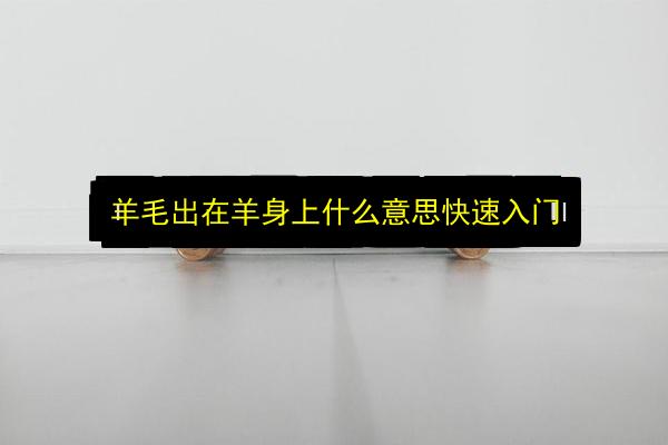 羊毛出在羊身上什么意思快速入门插图 文章配图