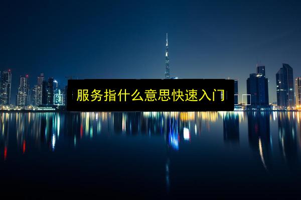 服务指什么意思快速入门插图 文章配图