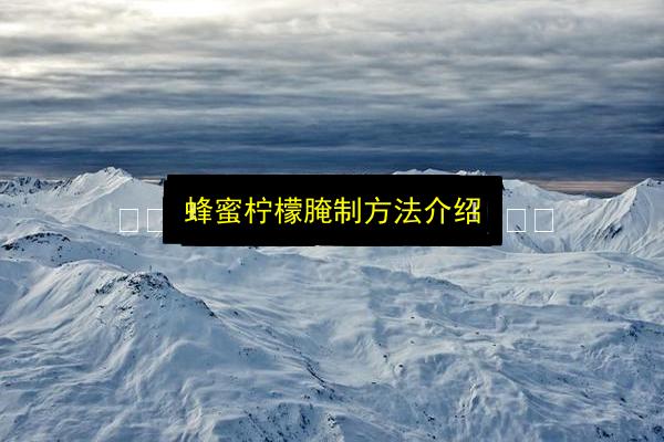 蜂蜜柠檬腌制方法介绍插图 文章配图