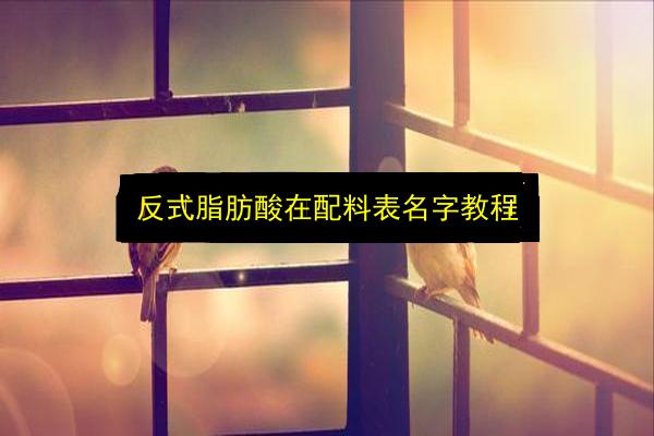 反式脂肪酸在配料表名字教程插图 文章配图